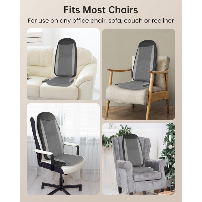 Масажне сидіння Comfier з функцією Shiatsu для шиї та спини, з підігрівом, для офісу та дому