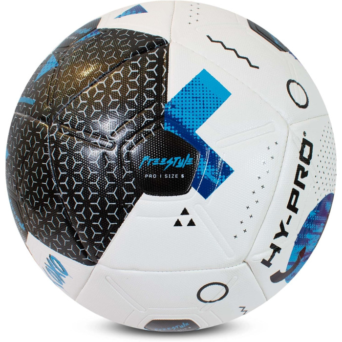 Футбольний м'яч Hy-Pro №5 синій Freestyle Blue з покриттям PVC для тренувань та ігор за будь-якої погоди