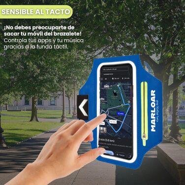 Браслет для руки MARLOAR для бігу та мобільного телефону, сумісний з iPhone (Blue)