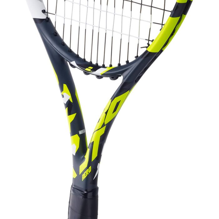 Тенісна ракетка Babolat Boost Aero для дорослих, легка, графітова, сіро-жовта, для жінок і чоловіків, вже з натягнутими струнами, розмір рукоятки 1