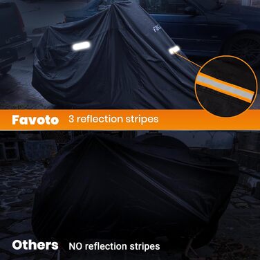 Захисний чохол для мотоцикла Favoto: водовідштовхуючий, пилонепроникний, з UV-захистом, XXL, 245x105x125 см