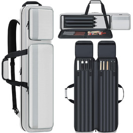 Чохол для більярдних київ Billardstocktasche: м'який, з декількома кишенями для 4 руків'їв та 5 концов, з рюкзак-лямками (сірий)