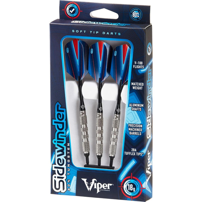 Дротики Viper Sidewinder з м’яким наконечником, 80% вольфраму, 18 г