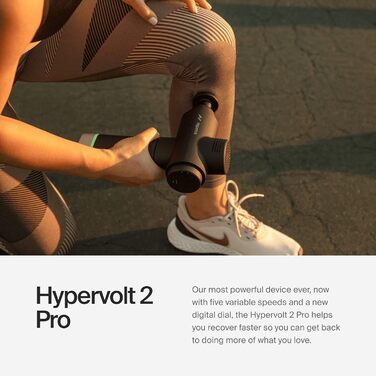 Масажний пістолет Hyperice Hypervolt 2 Pro з технологією Quiet Glide, портативний, чорний – перкусійний масажер