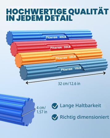 Fitense Flex Therapie Bar Kit: Набір для реабілітації та зміцнення кистей рук (блакитний, чорний, жовтий, сірий)
