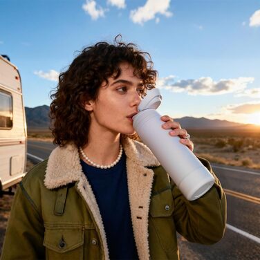 Спортивна пляшка для води Fjbottle з нержавіючої сталі 750 мл з кнопковим відкриванням та силіконовим дном, фіолетова