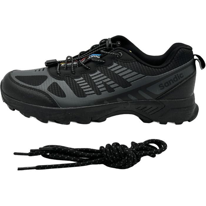 Чоловічі та жіночі трекінгові черевики для хайкінгу та бігу (43 EU, чорний, темно-сірий)