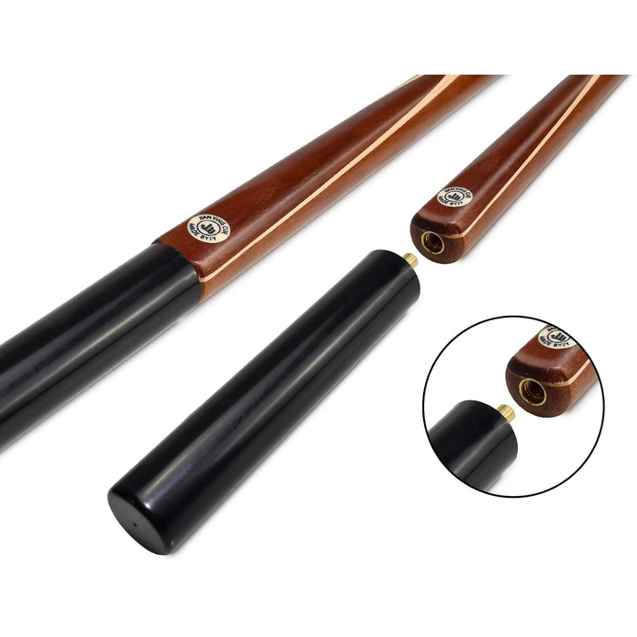 Кю AONETIGER для більярду: ручна модель 3/4 з дерев'яним шафтом, 3 частини, 57'', вага 18oz, наконечник 10mm, з аксесуарами та чохлом