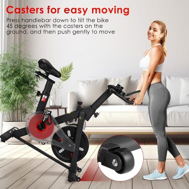 Велотренажер LIFERUN з регульованим опором, 0-100% магнітний опір, тихий велотренажер з LED-монітором, тримачем для планшету, для кардіотренувань вдома, до 120 кг, чорний