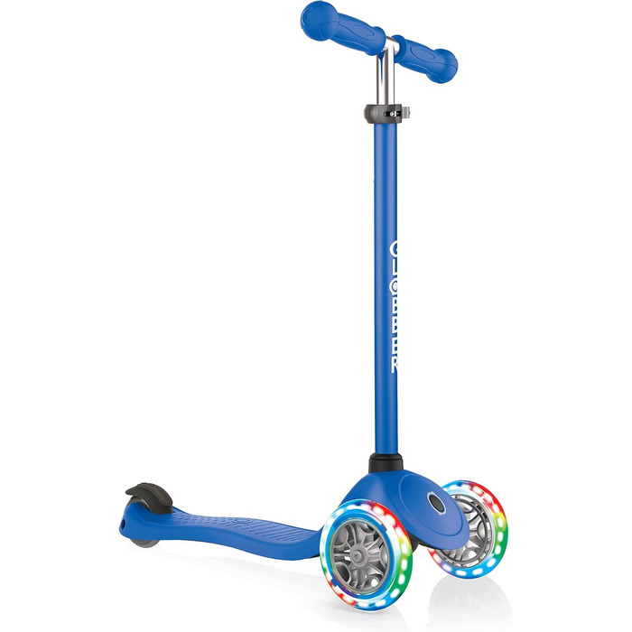 Дитячий самокат Globber Primo Lights, 3-колісний, з LED колесами, регульована висота, 120/80 мм, ABEC 5, неоновий