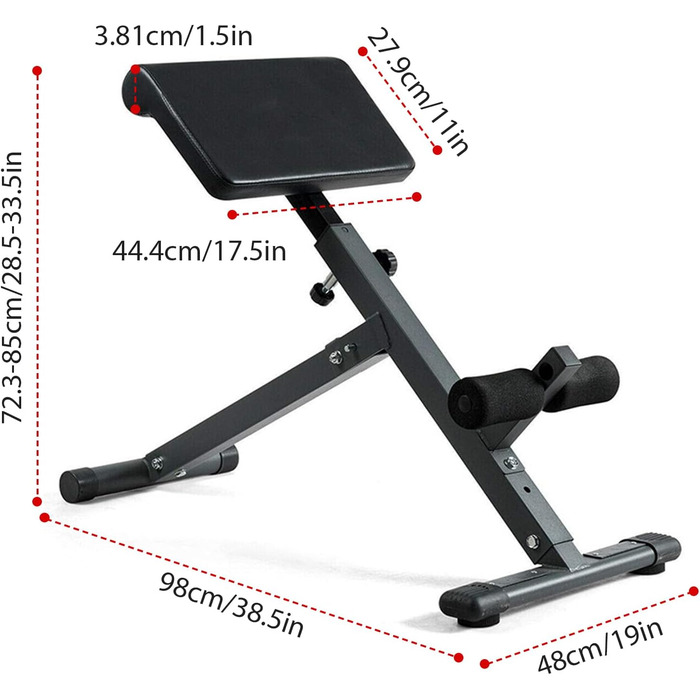Тренажер для спини з гіперекстензією, регульований, до 150 кг. Ідеально для дому. Розвантажує м'язи спини, стегон та пресу.
