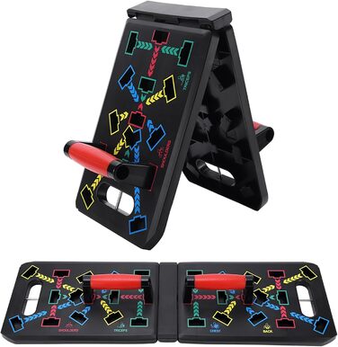 GLKEBY Тренажер для віджимань Push-Up Rack Board 15-в-1, складаний, багатофункціональний, для дому, фітнесу, портативний, регульований, з квадратною ручкою