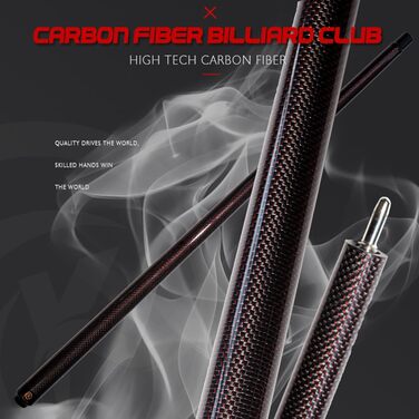 Кю Білліард KHEALING з карбону, 58 дюймів, 1/2-дюймова структура, 3-зубчастий з'єднувач, наконечник 12.4 мм, вага 540-567 г, для професійних гравців, червоний