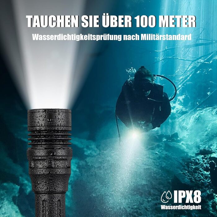 Ліхтар під водою ULTRAFIRE UF-DIV13S 3350 люмен, перезаряджається, IPX8, USB-C, 3 режими