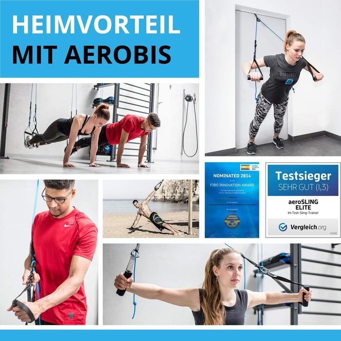 Тренажер-петлі aerobis aeroSling Elite зі шківом, дверним анкером, відеоінструкцією та тренувальним планом