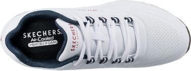 Скечерс 45 EU: білі кросівки з синтетичною окантовкою