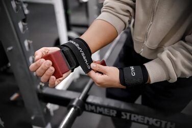 Підтримуючі манжети для важкої атлетики Gymreapers (пара), міцні ремені на зап'ястя для підтримки хватки, для підтягувань, шрагів - фітнес рукавички для чоловіків та жінок