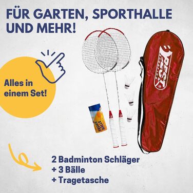 Набір для бадмінтона Best Sporting 260 XT – 2 ракетки, 3 м'ячики, сумка – для активного відпочинку