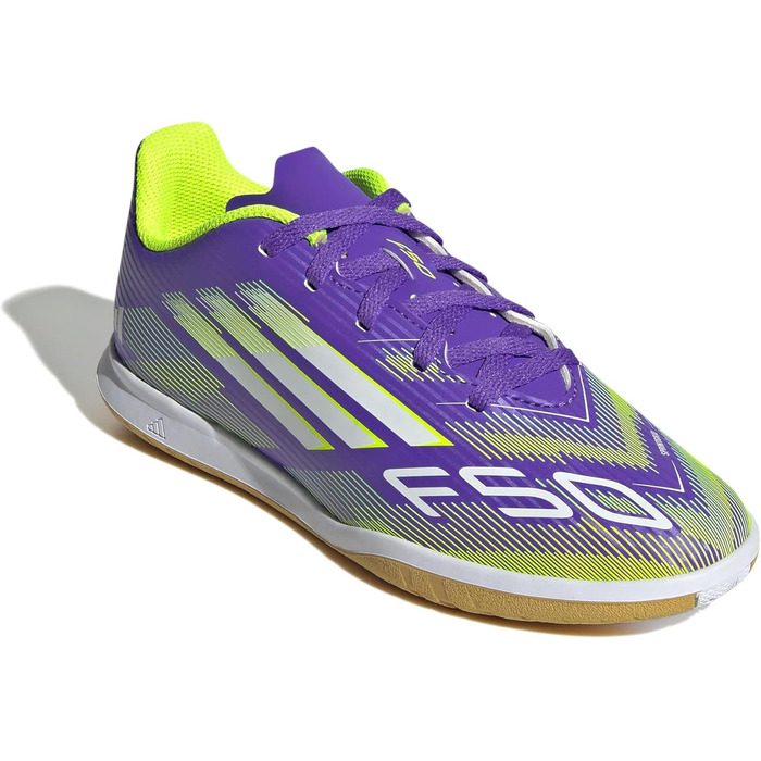 Дитячі футбольні бутси adidas F50 Club Indoor для залу, 34 EU, Purple Rush/Cloud White/Lucid Lemon