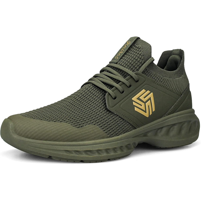 Чоловічі кросівки для ходьби та бігу Slip-On, неслизькі, дихаючі, легкі, для тренувань та залу, розмір 42.5 EU, колір хакі