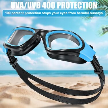Окуляри для плавання Winline (чорно-блакитні) з антифогом та UV-захистом для чоловіків та жінок
