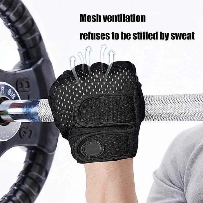 Фітнес рукавички для чоловіків Daen, тренувальні рукавички для важкої атлетики, підняття ваги, греблі, велоспорту (L, чорний)