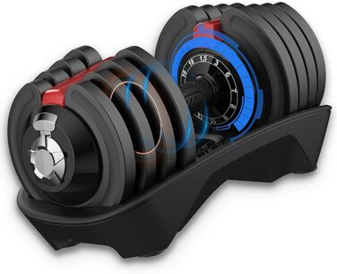 Регульовані гантелі DH FitLife 1,5-18 кг, 12 рівнів ваги, набір із дисками