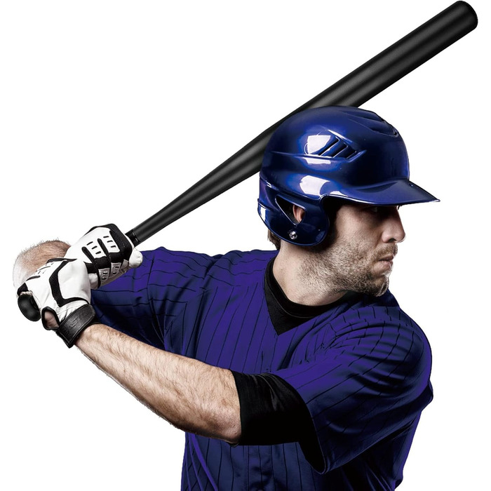 Бейсбольна бита сталева – 82 см, з неслизькою ручкою для спорту, відпочинку та безпеки, міцна та довговічна для дорослих та підлітків, легований сталь 1030 г, чорна
