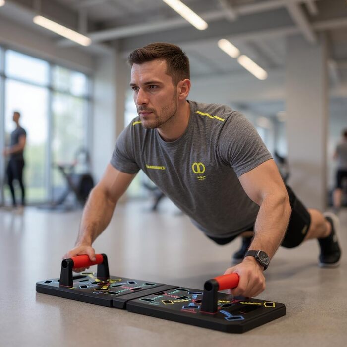 GLKEBY Тренажер для віджимань Push-Up Rack Board 15-в-1, складаний, багатофункціональний, для дому, фітнесу, портативний, регульований, з квадратною ручкою