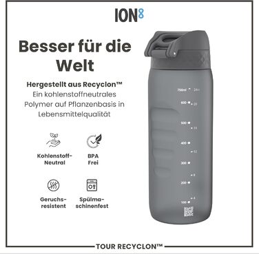 ION8 Фляга для води, 750 мл (Сірий, Evo)