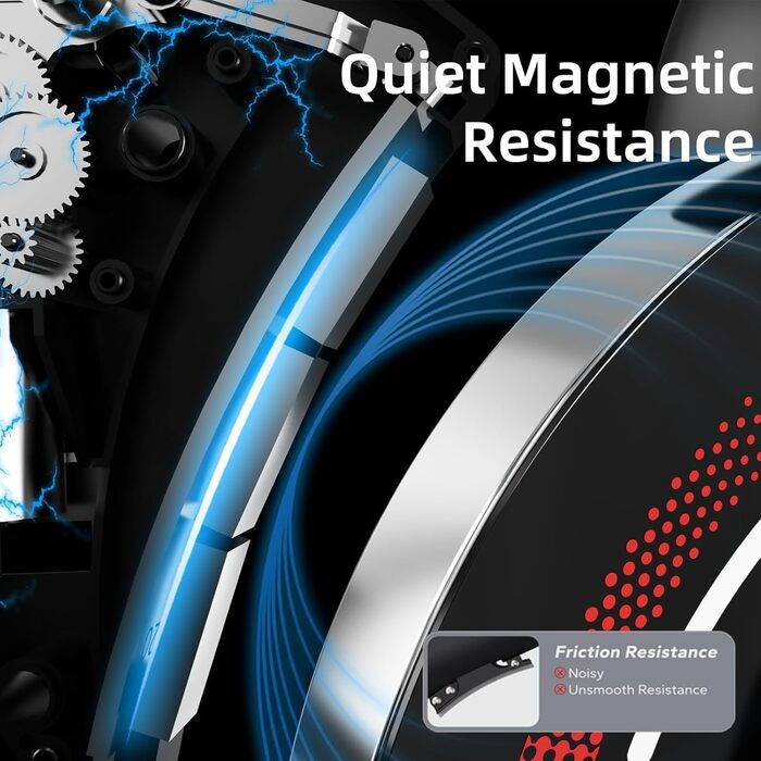 Bluearth Hometrainer: велотренажер для дому з магнітним опором та Smart-App, max. 150 кг, LED Classic-Black-02