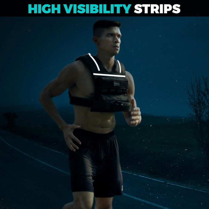 Вага для тренувань ONETWOFIT, регульована, 20 кг, чорна. Ідеальна для силових тренувань, бігу та фітнесу.