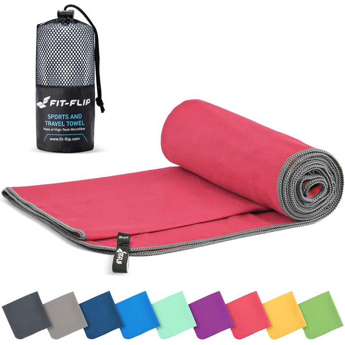 Рушник Fit-Flip з мікрофібри - компактний, швидковисихаючий, для спорту, подорожей, пляжу - 70x140cm, 80x180cm