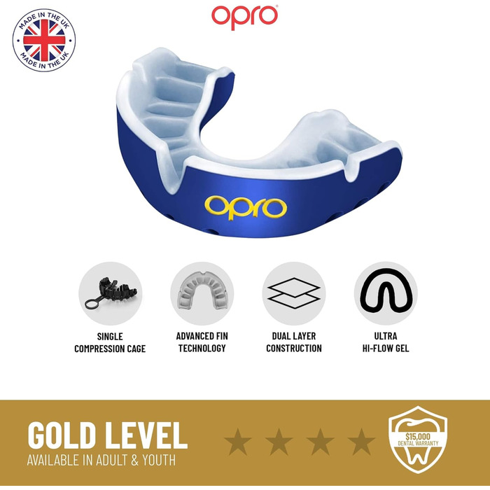 Охоронна капа OPRO Gold для дорослих і дітей, захист щелепи для боксу, ММА, лакросу, хокею, єдиноборств, чорна/червона, комфортна, розмір 10+