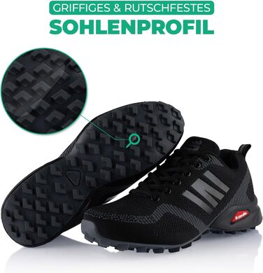 Черевики для трекінгу та трейлраннінгу для жінок та чоловіків, чорно-темно-сірі, 43 EU