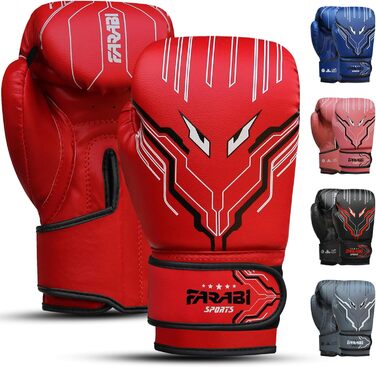 Дитячі боксерські рукавички Farabi Sports 6 oz для хлопчиків і дівчат, для MMA, муай-тай, боксу та тренувань, вік 5-10 років
