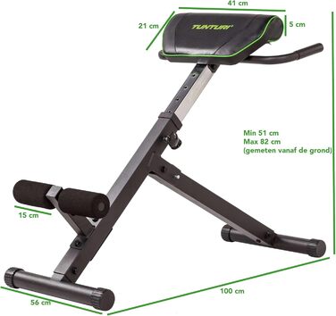 Тренажер для спини Tunturi CT40, гіперекстензія, регульований римський стілець на 7 положень, складаний