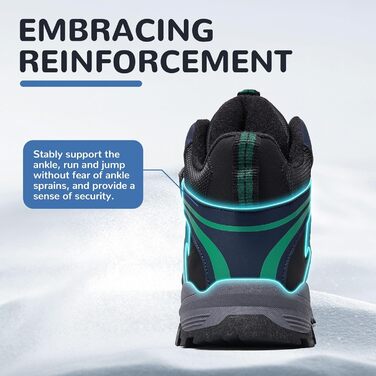 Дитячі зимові черевики ASHION для хлопчиків та дівчаток, утеплені, трекінгові, кольори: блакитний, зелений (33 EU)