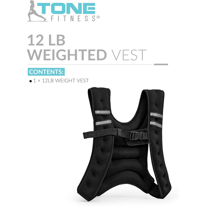 Жилет-обтяжувач Tone Fitness 5,4 кг для фітнесу та тренувань
