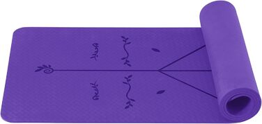 Килимок для йоги та фітнесу TPE 183x61 см (6 мм, фіолетовий) - Sportmatte Pilates Gymnastikmatte