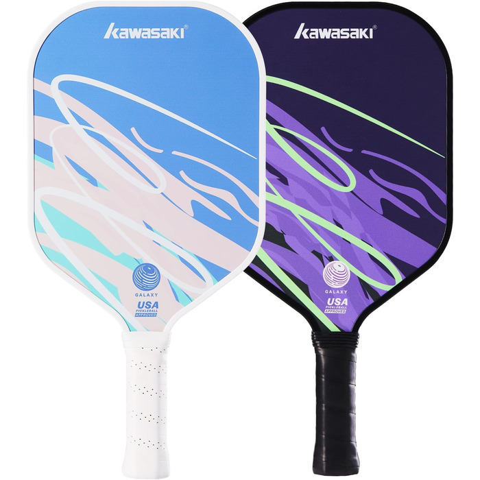 Паддл для піклболу Kawasaki Galaxy: легкий, скловолокно, 15 мм, чорно-фіолетовий