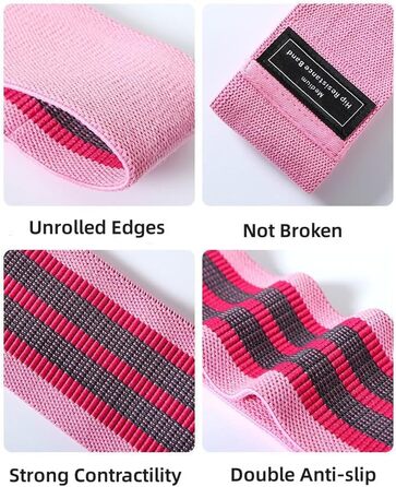 Гумові еластичні стрічки для фітнесу fdsmall 3 шт. (3 рівні опору) для сідниць та стегон, нековзні стрічки для занять йогою, пілатесом та силовим тренуванням