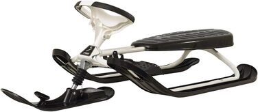 Санки Stiga Snowracer Curve GT з кермом і амортизатором для дітей та дорослих, чорні/білі, 120x55x40 см