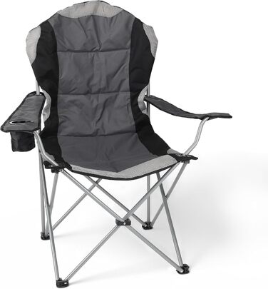 Кемпінговий стілець Spetebo XXL Deluxe - 150 кг, антрацит, широке сидіння
