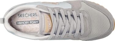 Кросівки Skechers OG 85-Goldn Gurl жіночі, світло-сірі (замша, нейлон, сітка) з рожево-золотистим декором, розмір 38 EU