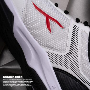 Професійне бадмінтонне взуття Hundred Court Star для чоловіків (45 EU, білий/чорний)