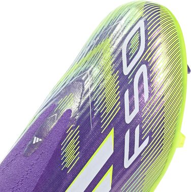 Дитячі футбольні бутси adidas F50 League Laceless для гри на твердих поверхнях, розмір 33.5 EU, фіолетовий, білий, лимонний