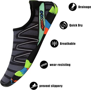 Взуття для плавання та відпочинку на пляжі: чоловіче та жіноче, антиковзаюче, швидковисихаюче, розміри 36-45