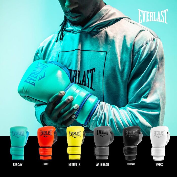 Боксерські рукавички Everlast Powerlock 2R для тренувань, спарингу та груші, 14oz, колір вугільний (Charcoal)
