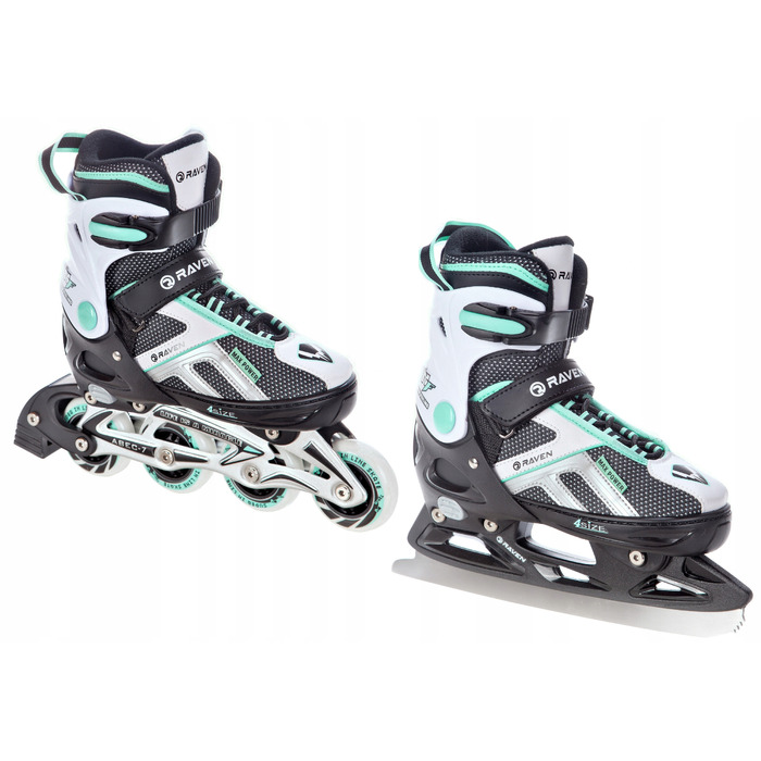 Ролики-коньки 2в1 RAVEN Pulse Black/Mint, розмір 37-40